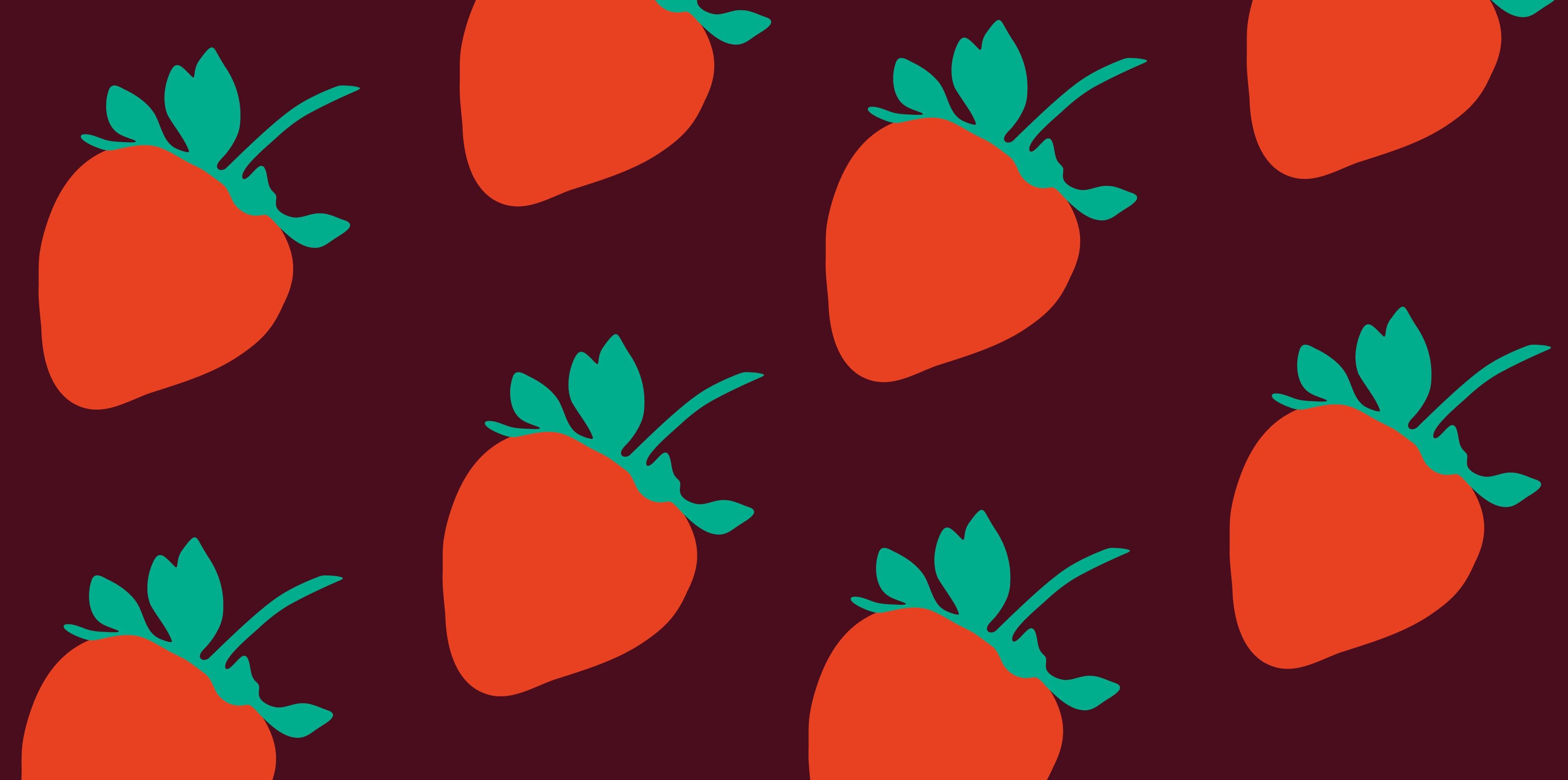 Illustration von vielen roten Erdbeeren