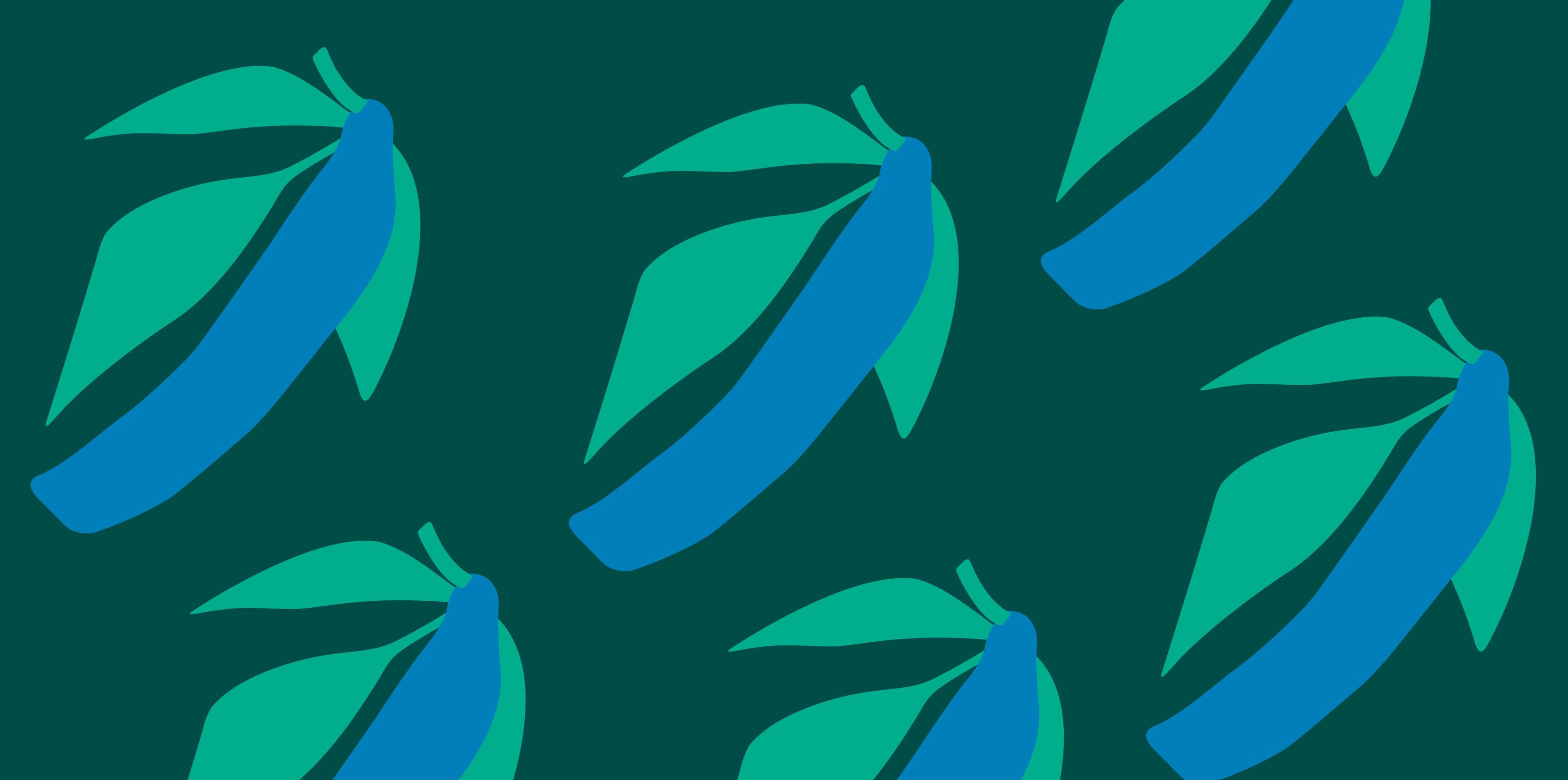 Illustration einer blauen Banane