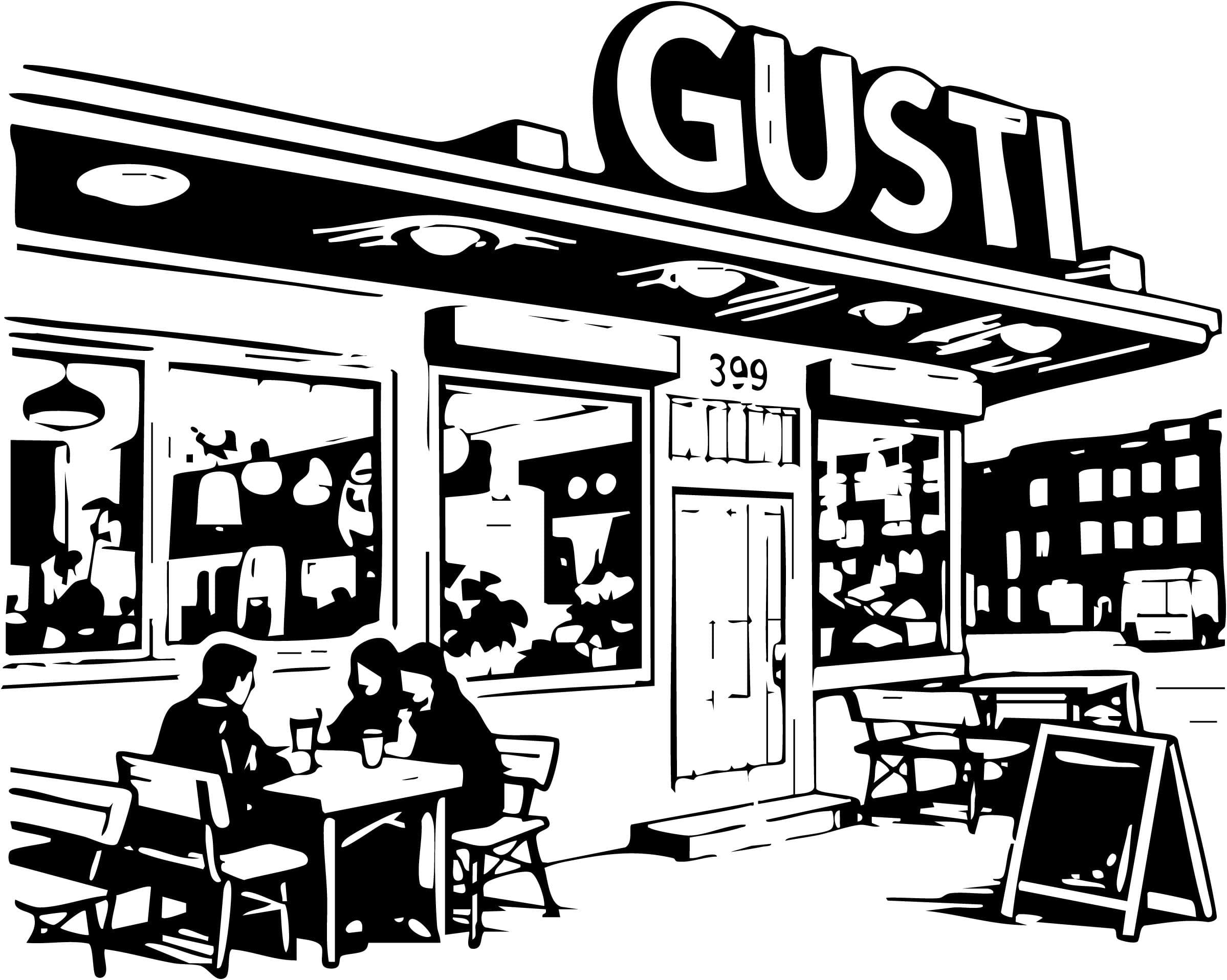 Illustration des Gusti Kiosks im Frankfurter Gallusviertel