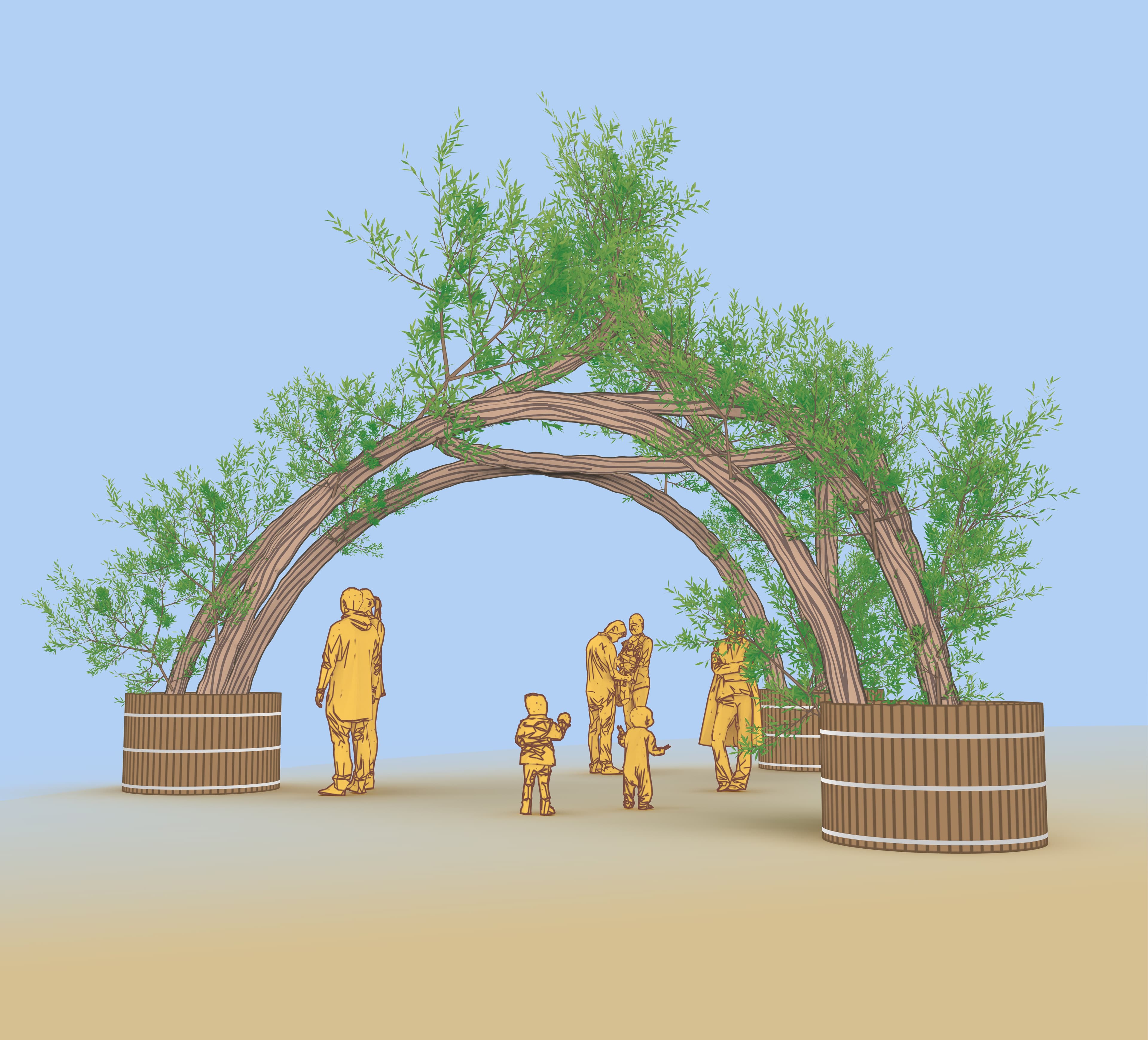 Visualisierung des Weidenpavillons am Senefelder Park