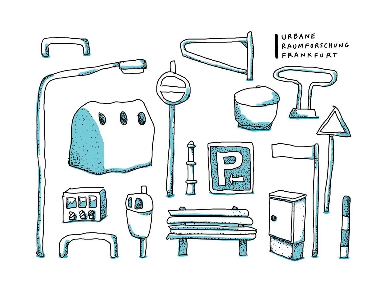 Grafik mit gezeichneten Elementen