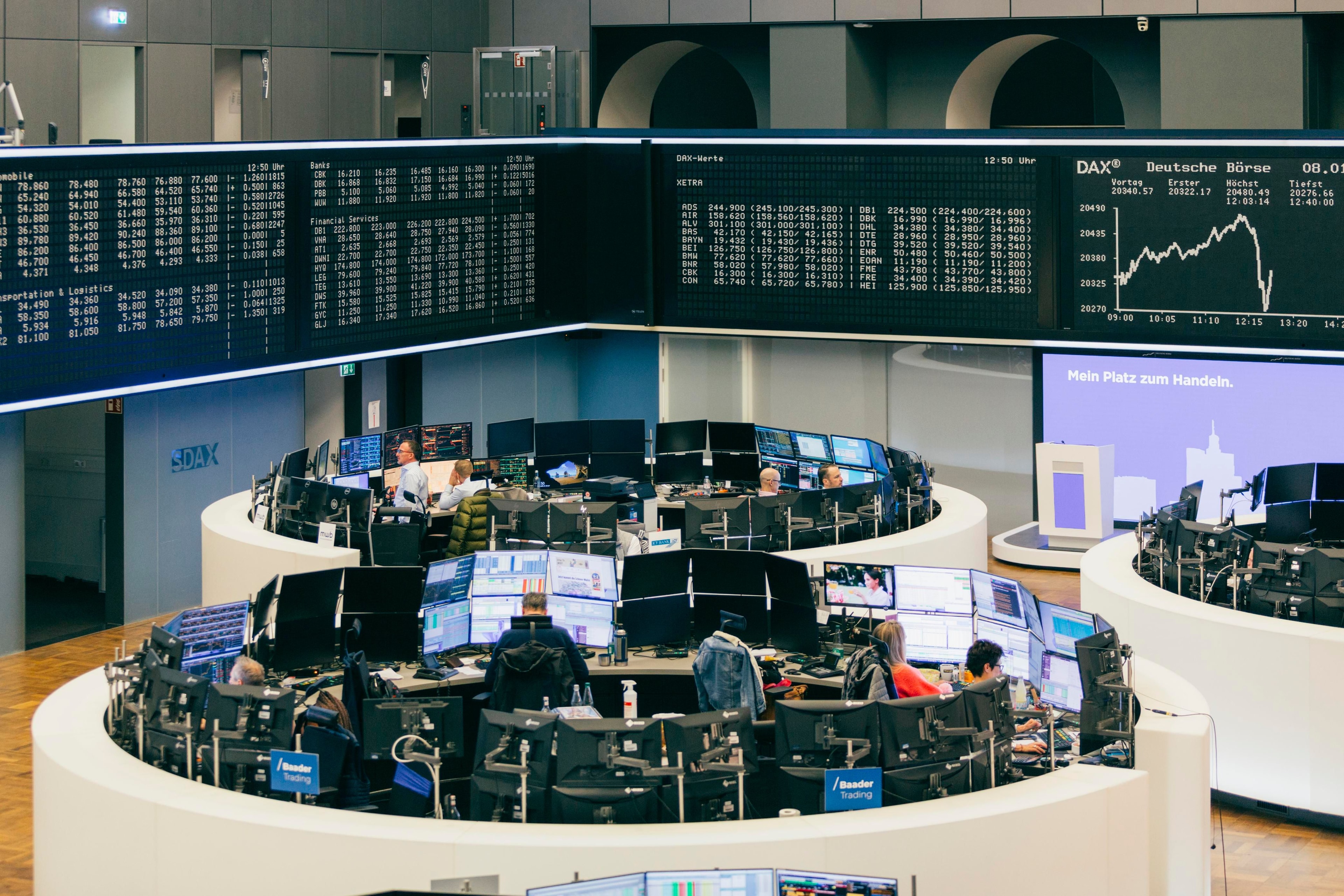 Blick in den Handelssaal der Deutschen Börse