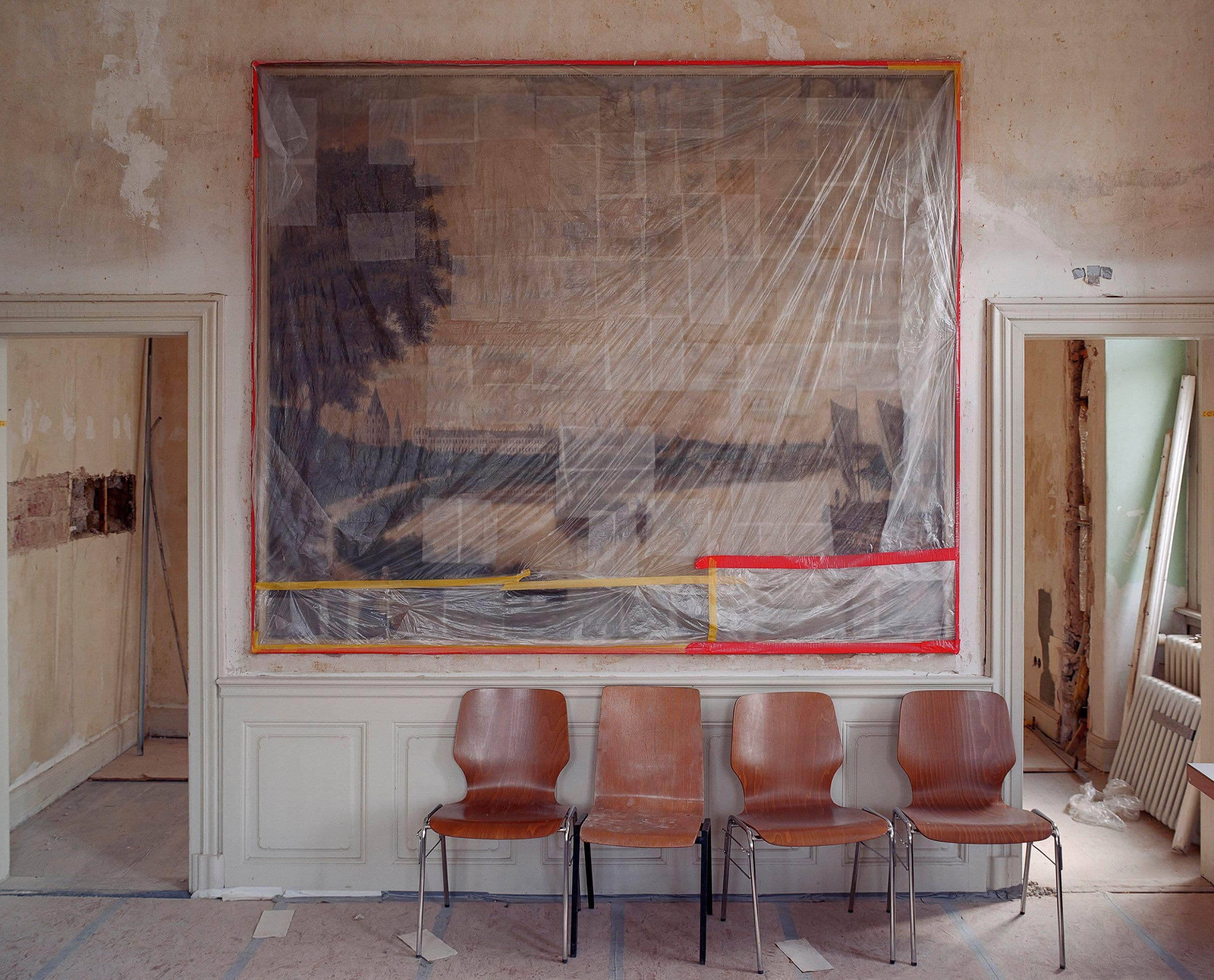 Innenansicht des Bolongaropalast während der Renovierungsarbeiten